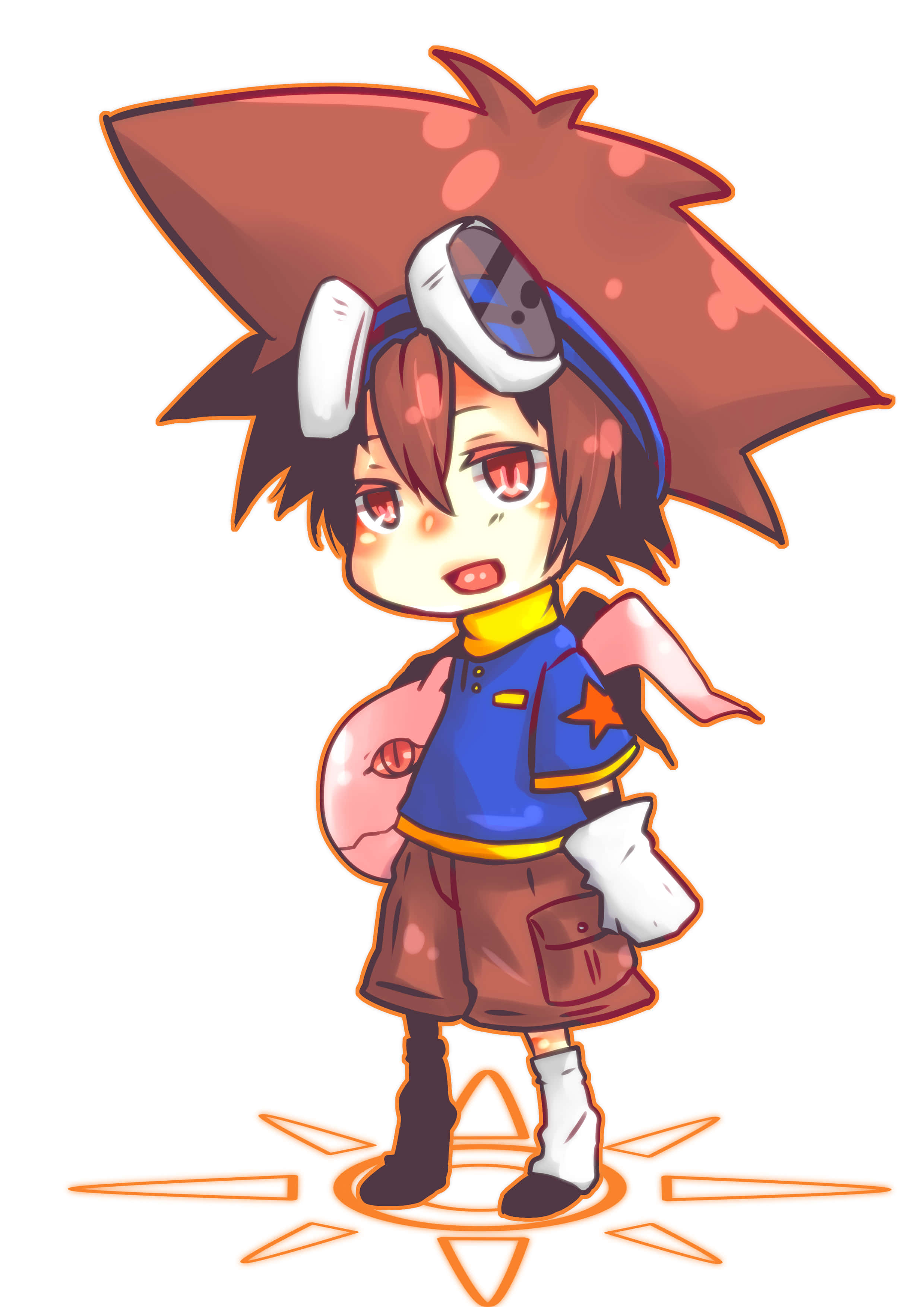Taichi Kamiya, spiky brown hair, goggles, 2K Phone Wallpaper