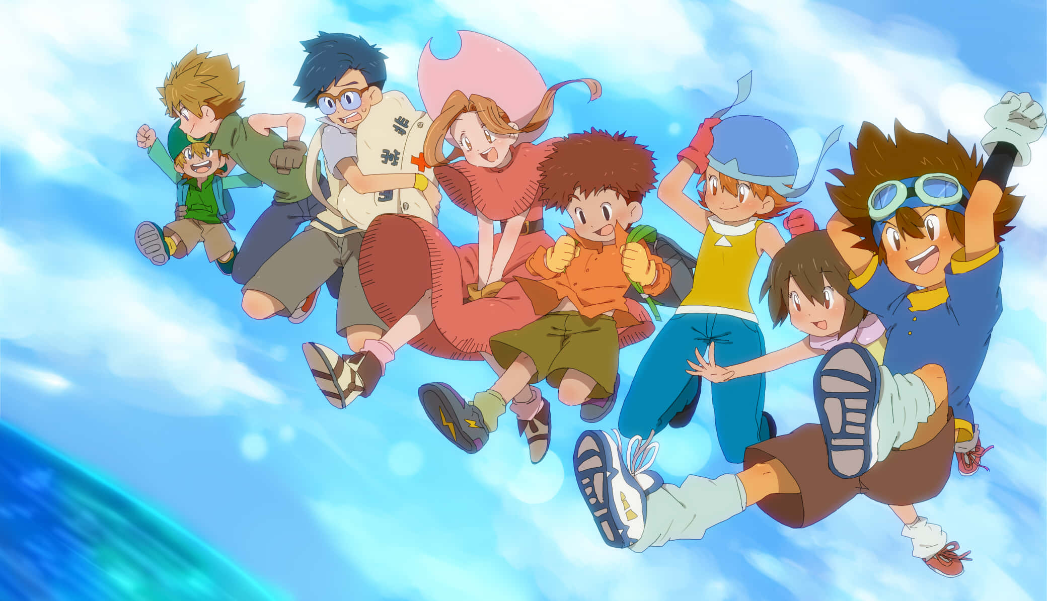 Taichi Kamiya, anime kids, bright blue sky, Full HD Desktop Wallpaper
