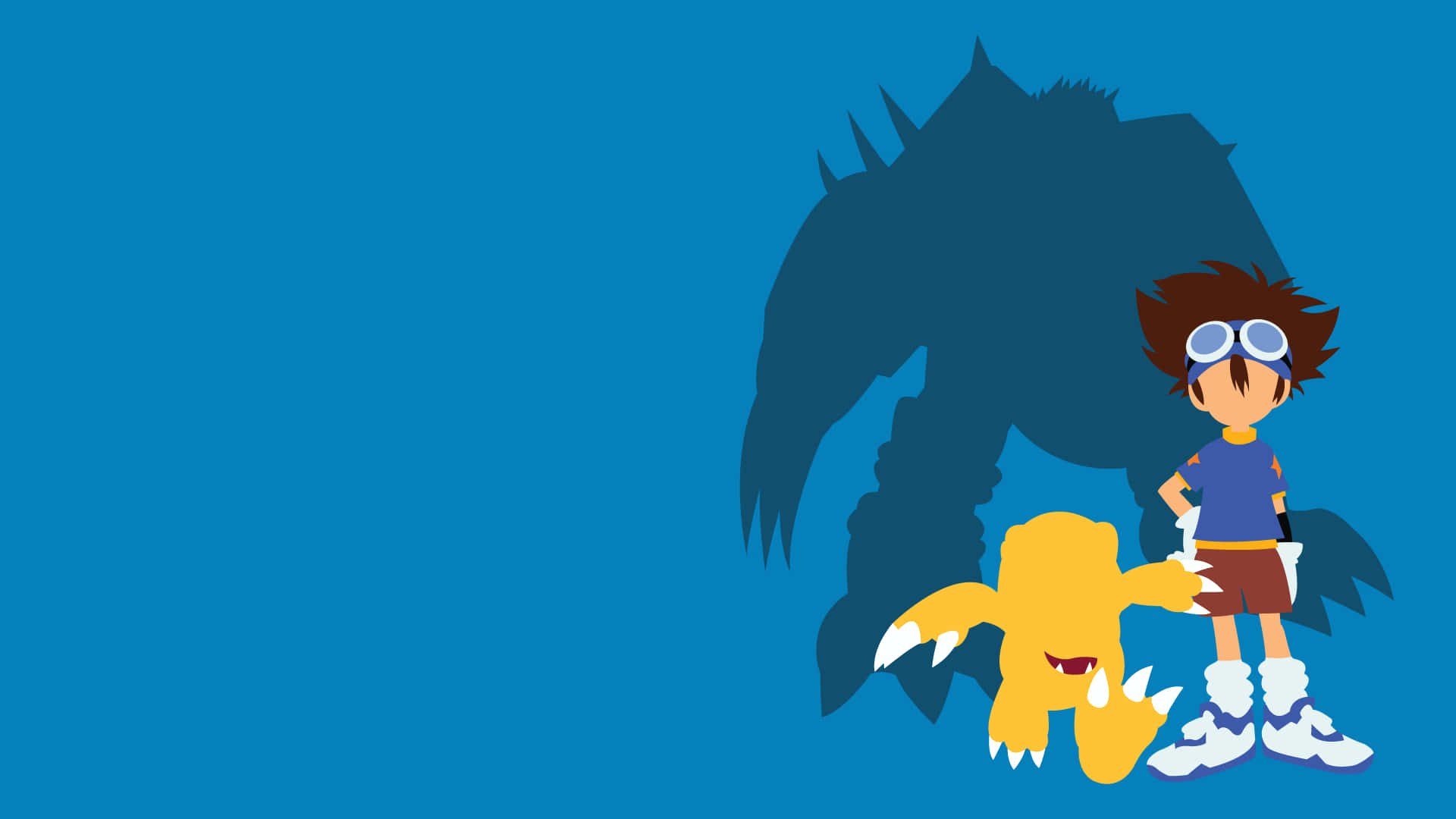 Taichi Kamiya, digivice, yellow digimon companion, Full HD Desktop Wallpaper