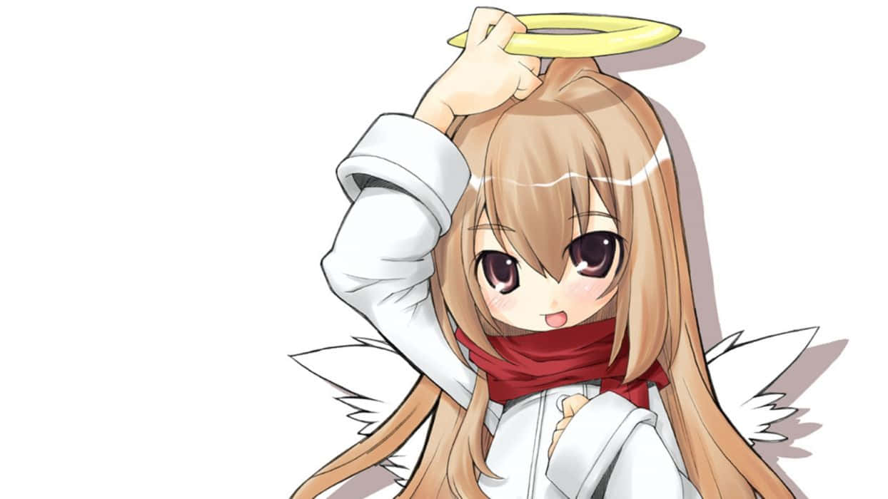 Taiga Aisaka, brown hair, red scarf, SD Desktop Wallpaper