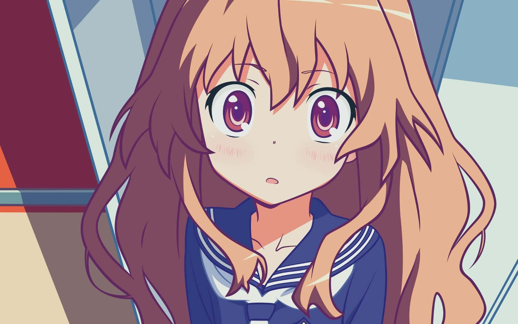 Taiga Aisaka, anime girl, long brown hair, HD Desktop Wallpaper