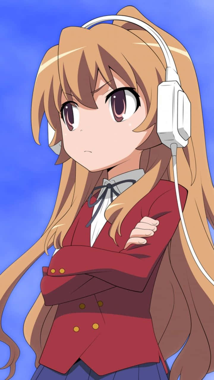 Taiga Aisaka, school uniform, long brown hair, HD Phone Wallpaper