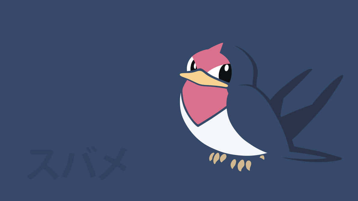 Taillow, navy blue, pink head, SD Desktop Wallpaper
