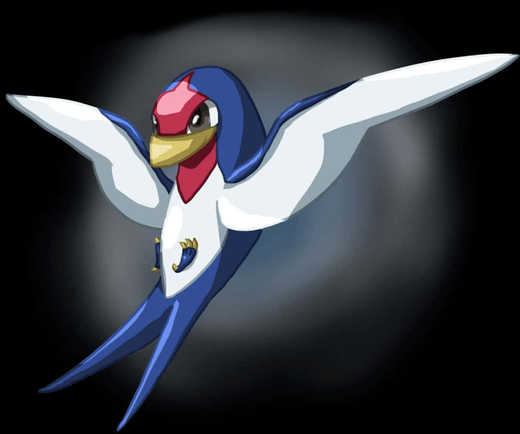 Taillow, blue and white bird, red head, SD Desktop Wallpaper