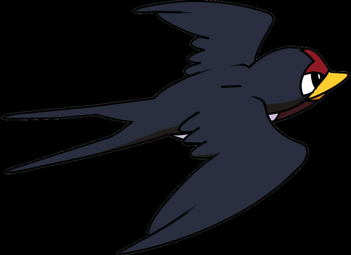 Taillow, dark blue feathers, red head, SD Desktop Wallpaper