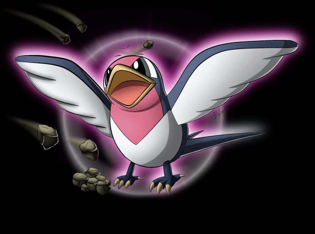 Taillow, purple energy attack, wide wings, SD Desktop Wallpaper