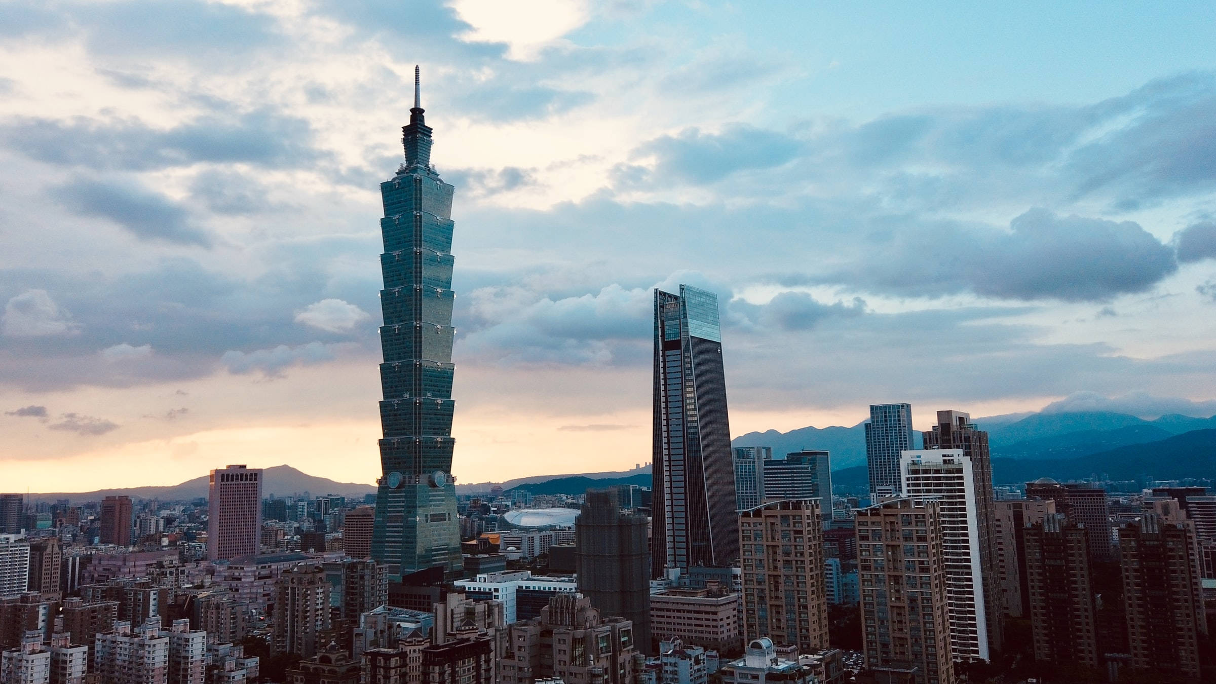 Taipei 101, Taipei, twilight sky, Full HD Desktop Wallpaper