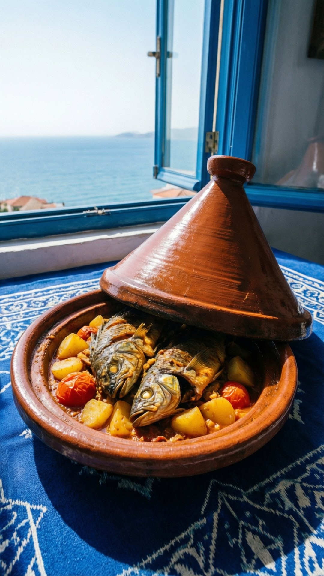 fish tajine, seaside, clay tagine, Full HD Phone Wallpaper