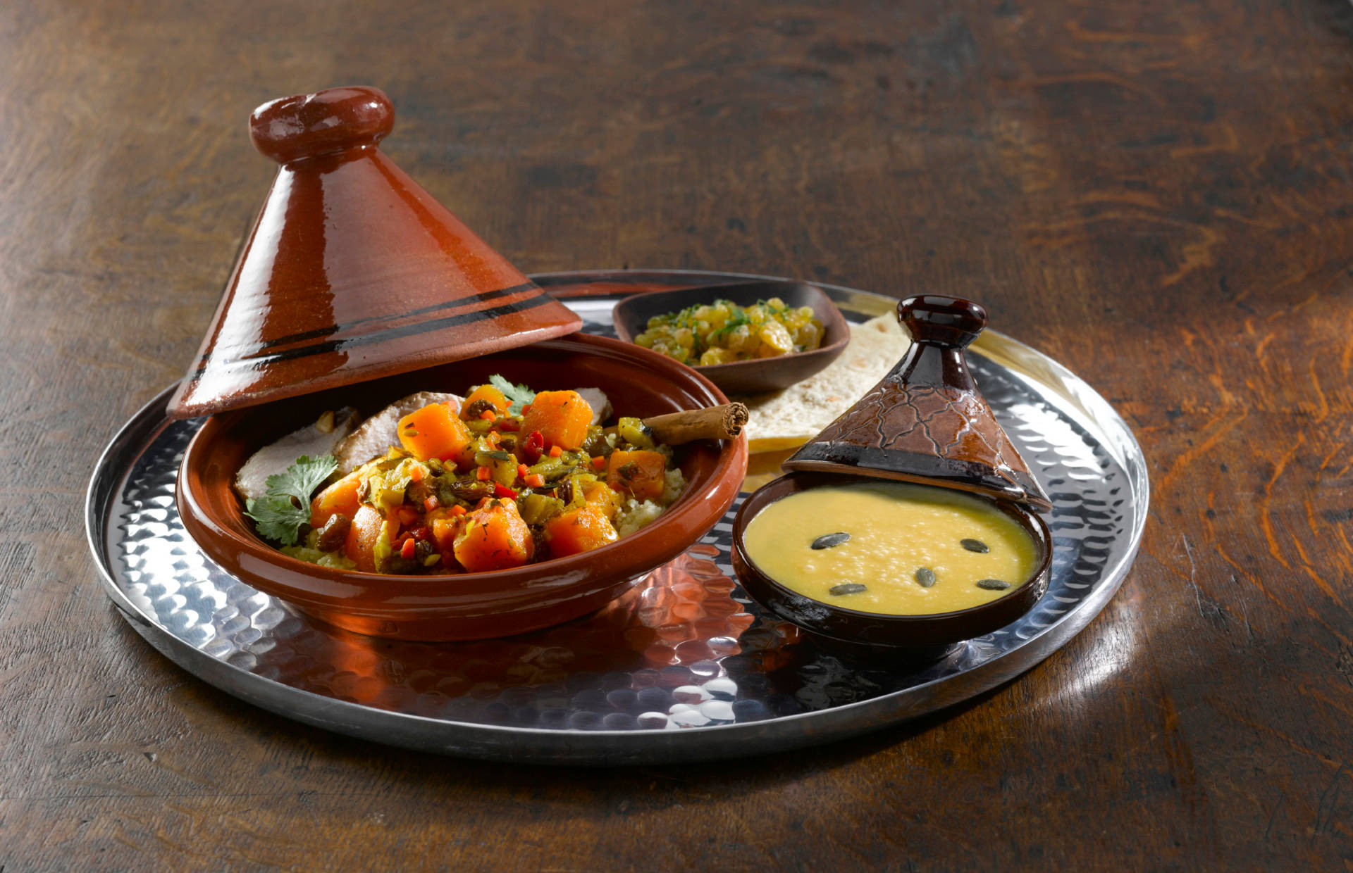 Moroccan vegetable tajine, colorful stew, couscous, Full HD Desktop Wallpaper