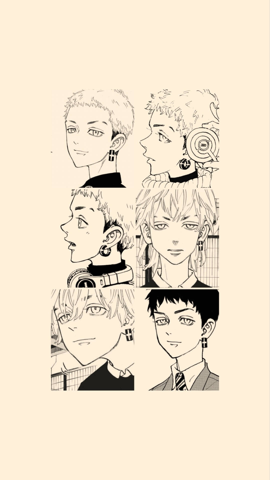 Takashi Mitsuya, anime character portraits, black and white line art, Full HD Phone Wallpaper