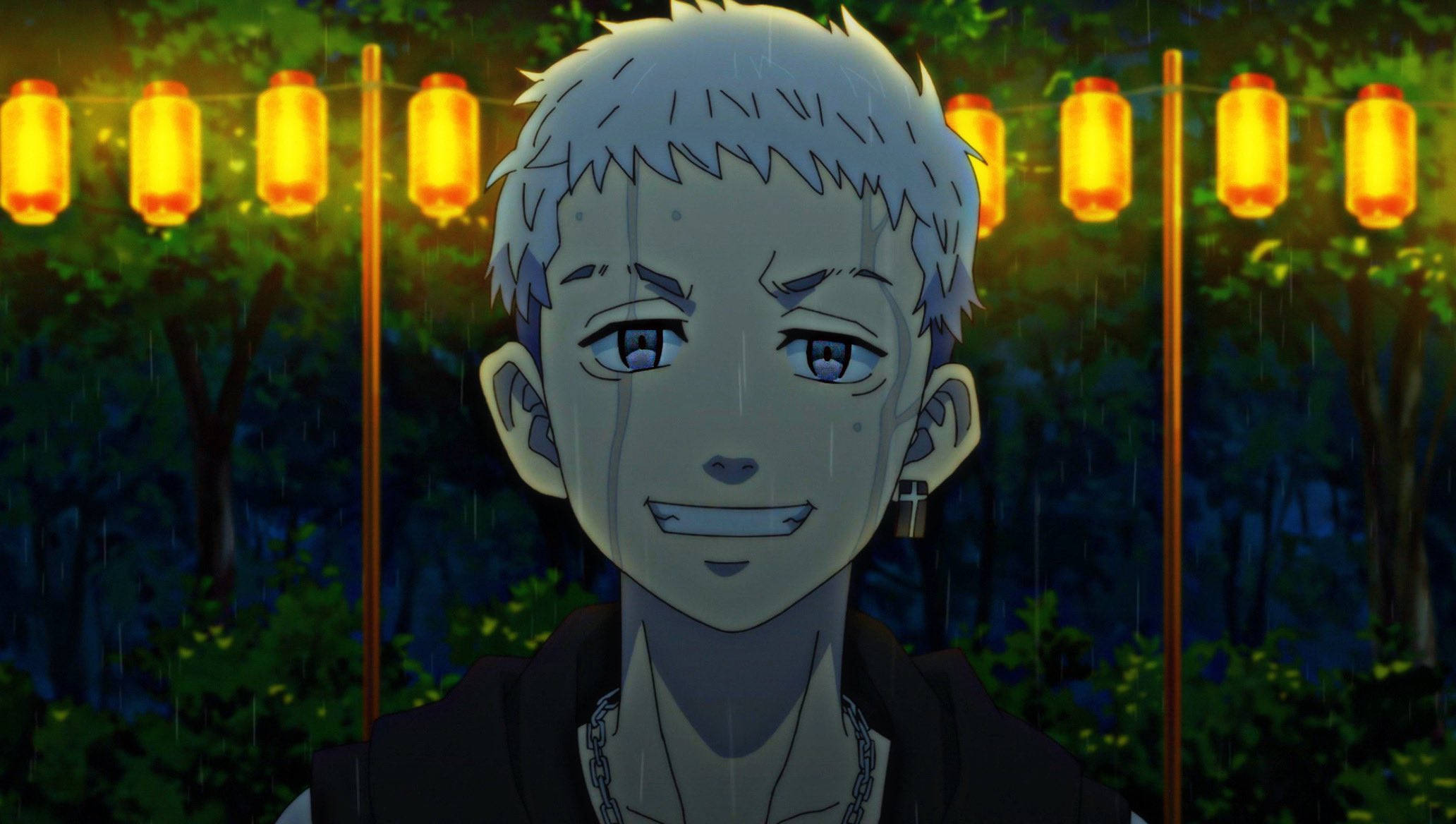 Takashi Mitsuya, silver hair, rain, Full HD Desktop Wallpaper
