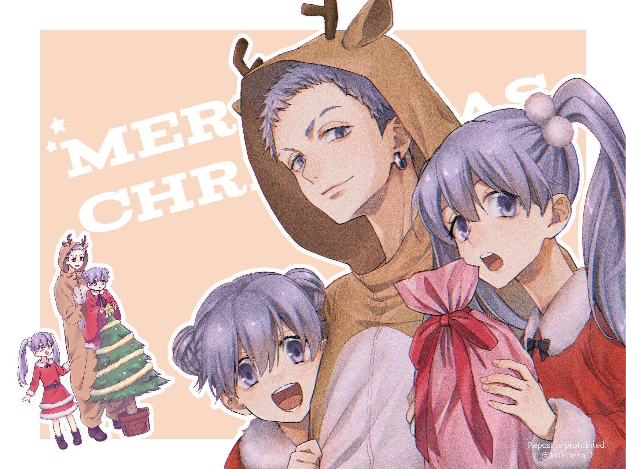 Takashi Mitsuya, Deer Onesie, Christmas outfits, Full HD Desktop Wallpaper