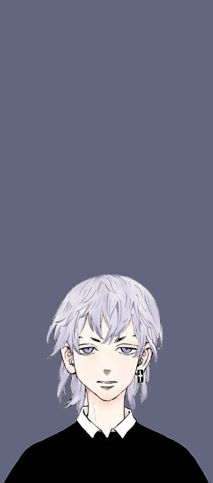 Takashi Mitsuya, silver hair, black shirt, Full HD Phone Wallpaper