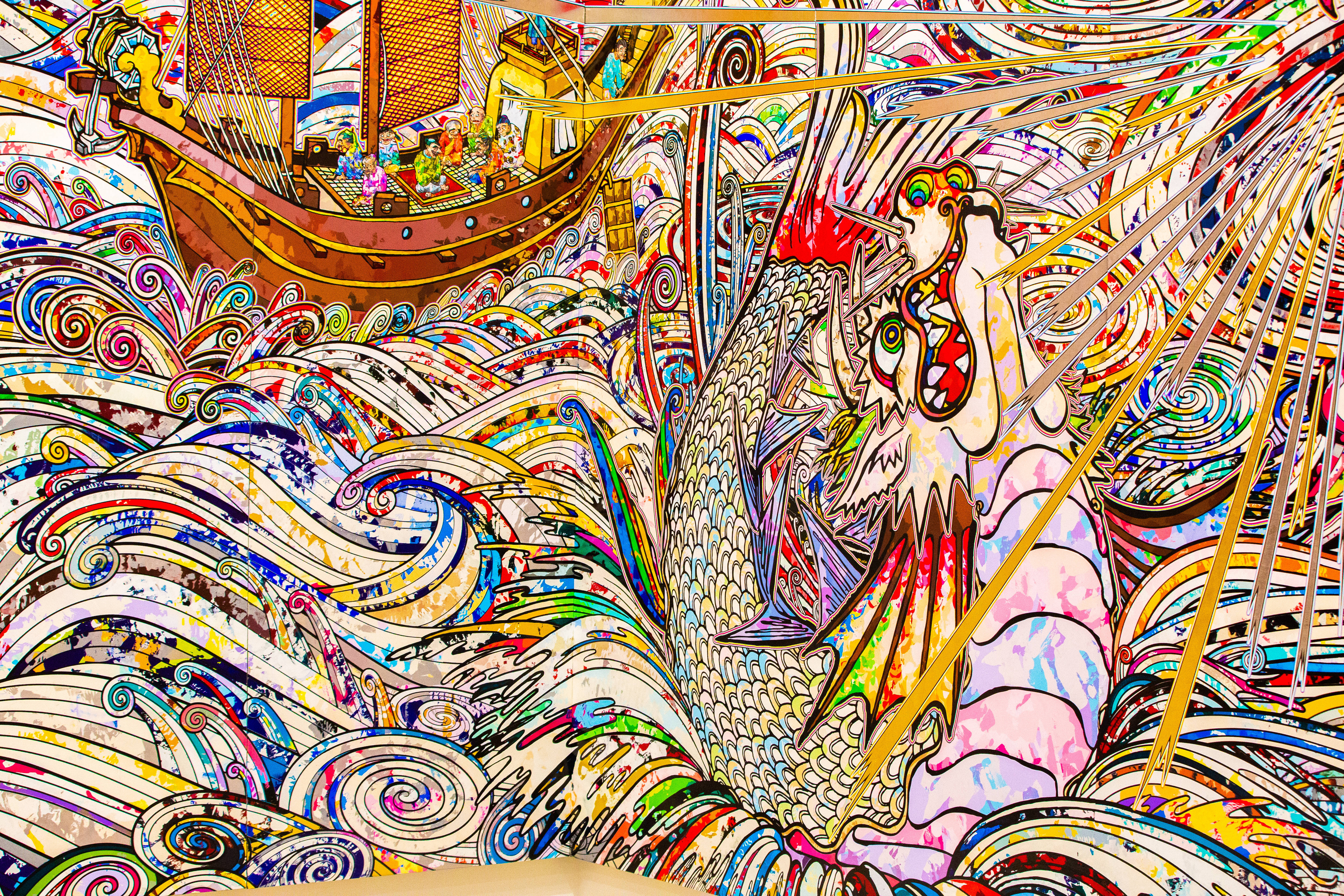 Takashi Murakami 4K, mermaid, giant mythical sea serpent, 5K Desktop Wallpaper