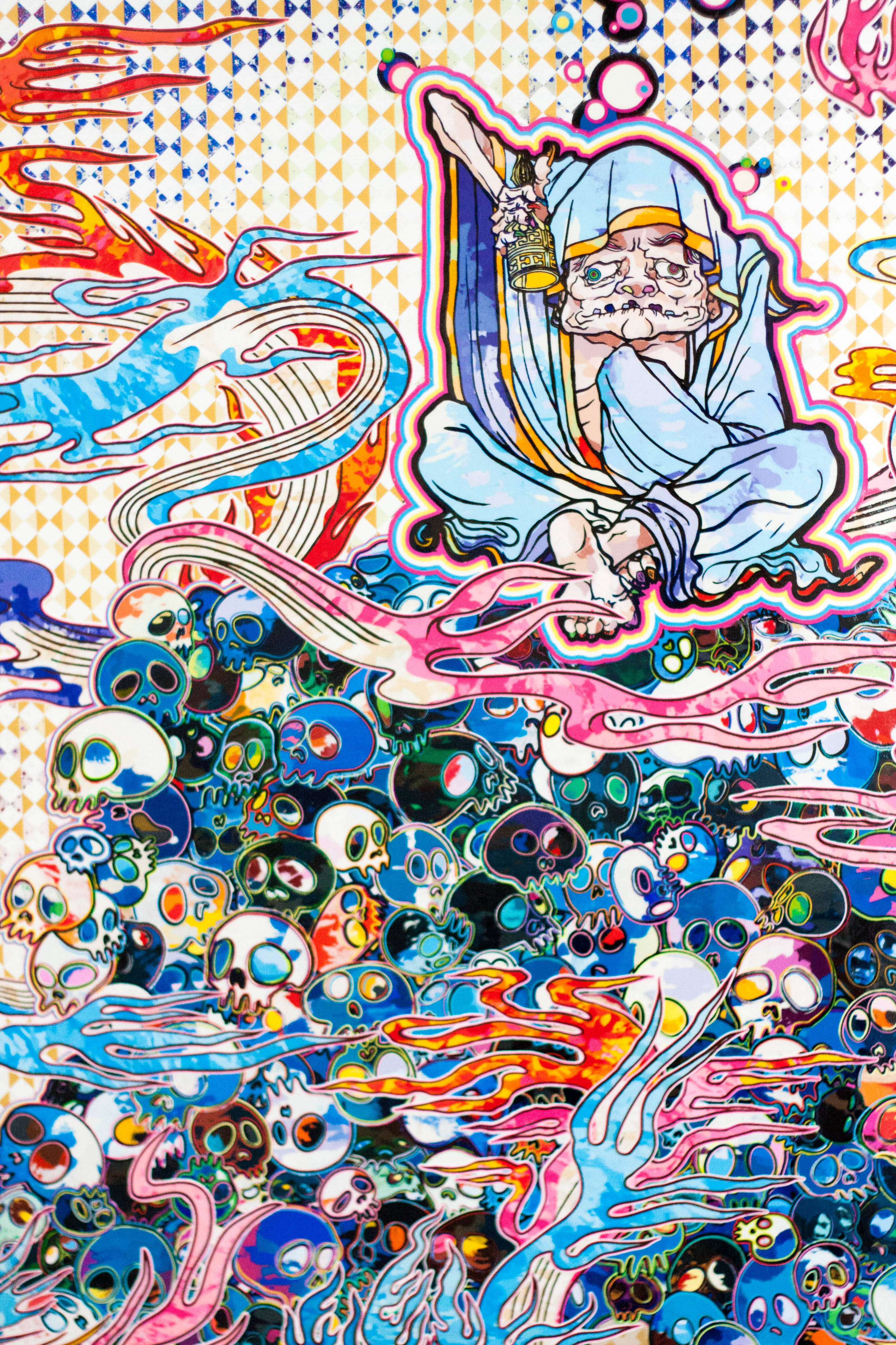 Takashi Murakami, Peace, psychedelic illustration, 4K Phone Wallpaper