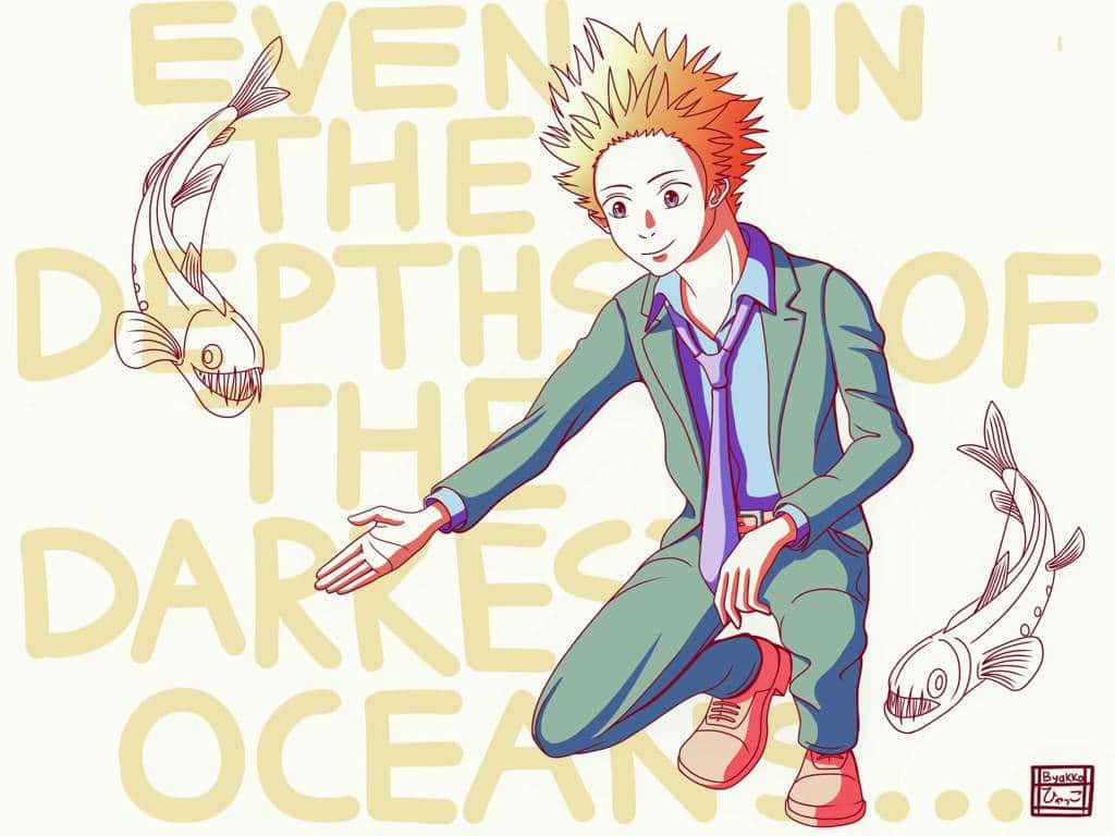 Takeshi Aiza, spiky-haired anime boy, suit, SD Desktop Wallpaper