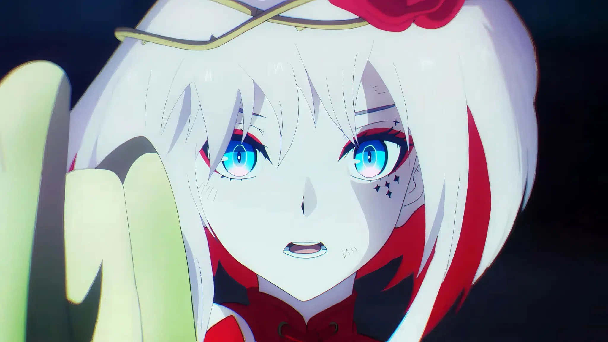 Takt Op Destiny, white hair, bright blue eyes, Full HD Desktop Wallpaper