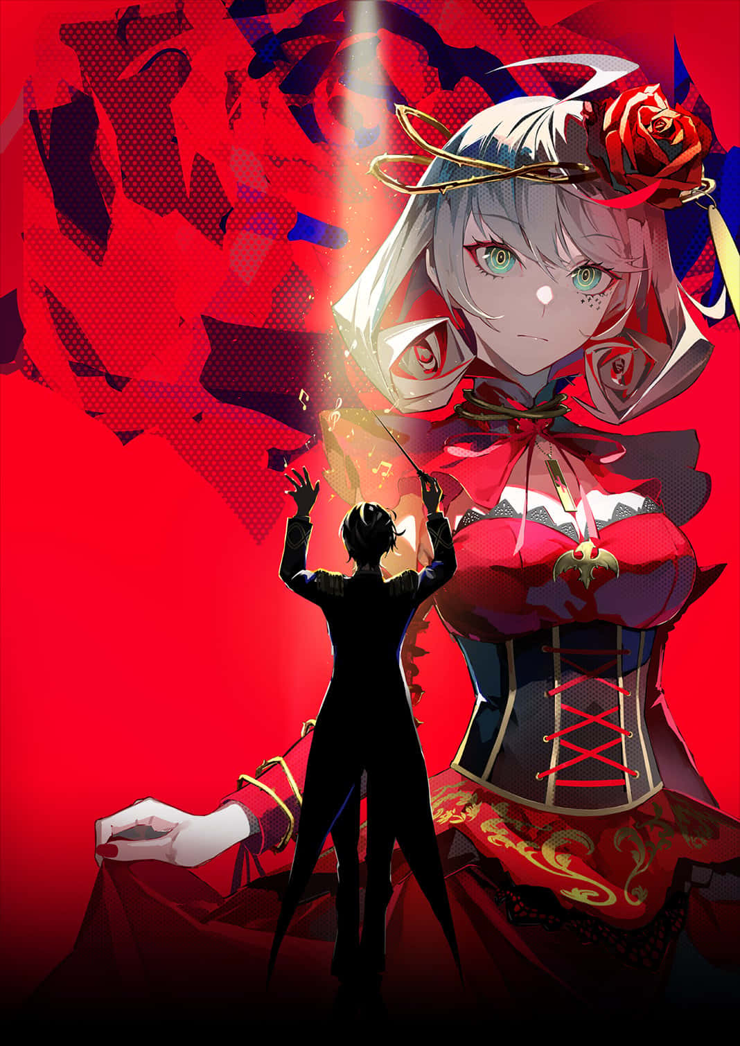 Takt Op Destiny, anime girl, red and black gothic attire, HD Phone Wallpaper