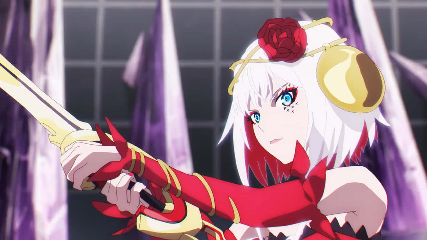 Takt Op Destiny, white hair, red rose headpiece, HD Desktop Wallpaper