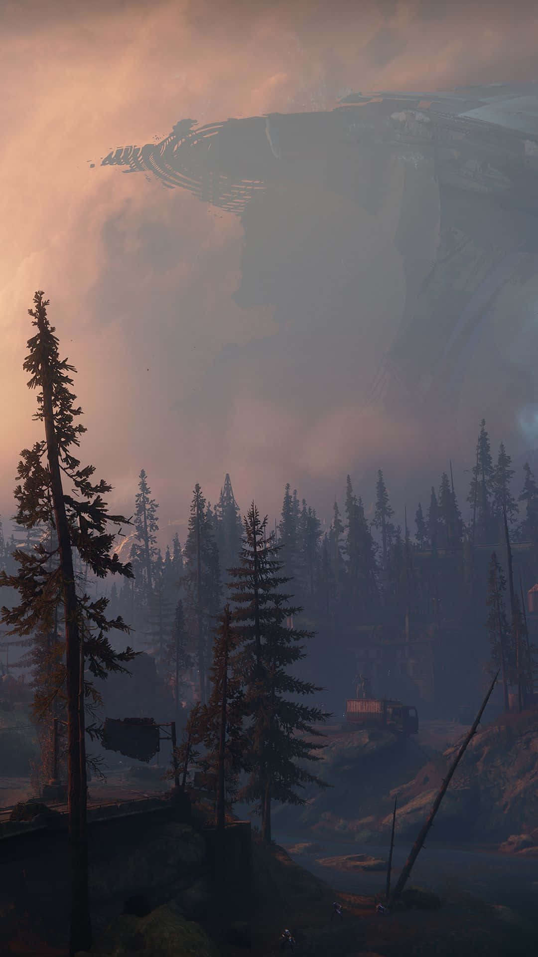 Destiny 2, misty forest, dusk, Full HD Phone Wallpaper