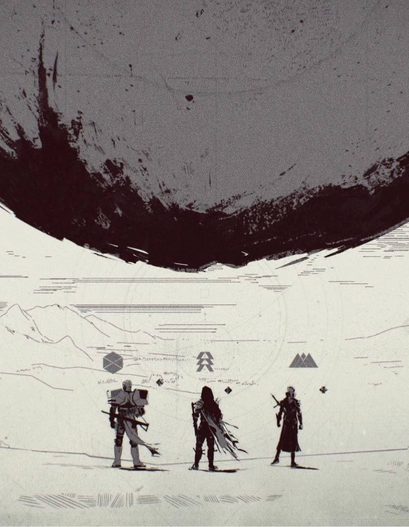 Destiny 2, minimalist, armored figures, SD Phone Wallpaper
