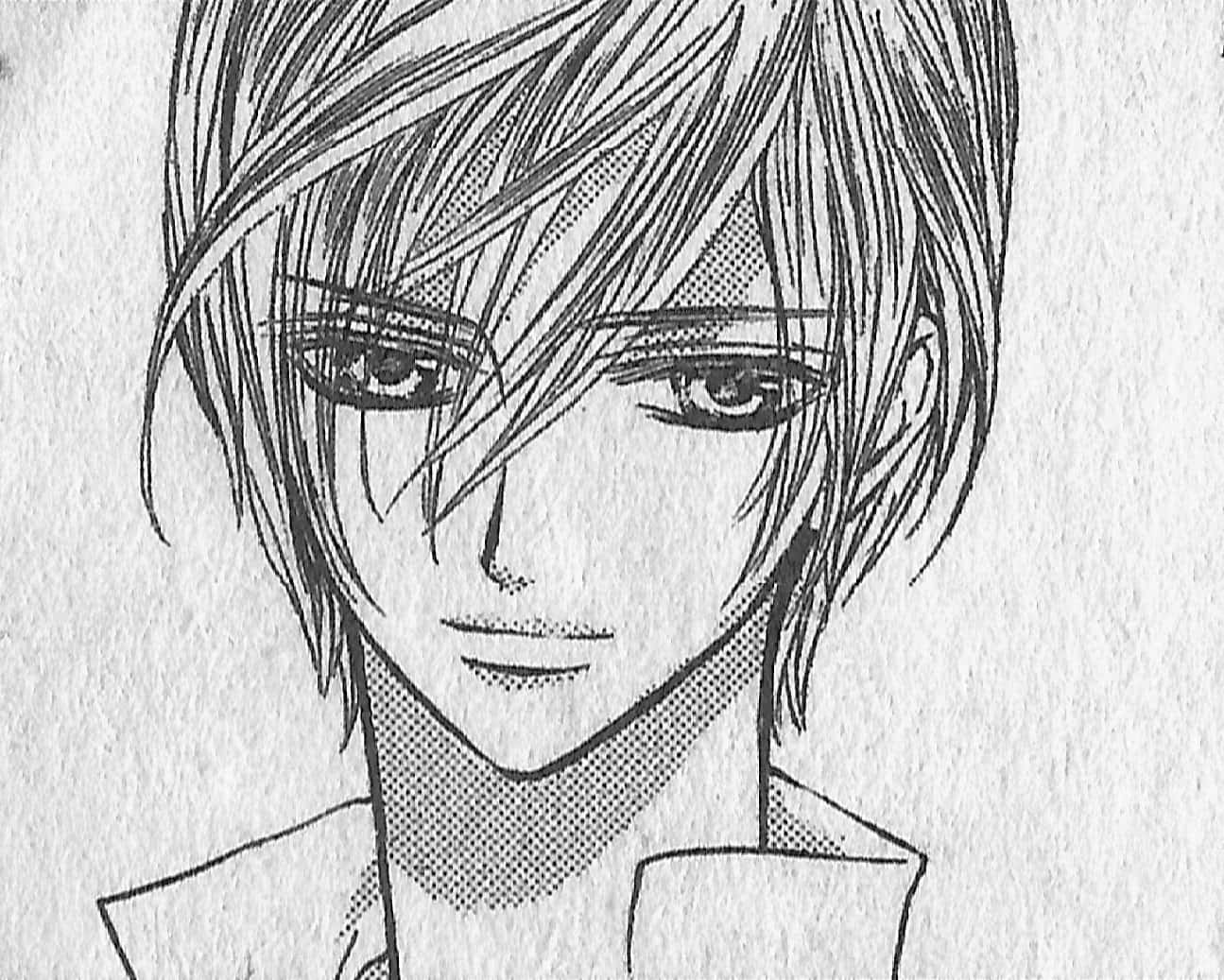 Takuma Ichijo, black and white, anime-style, HD Desktop Wallpaper