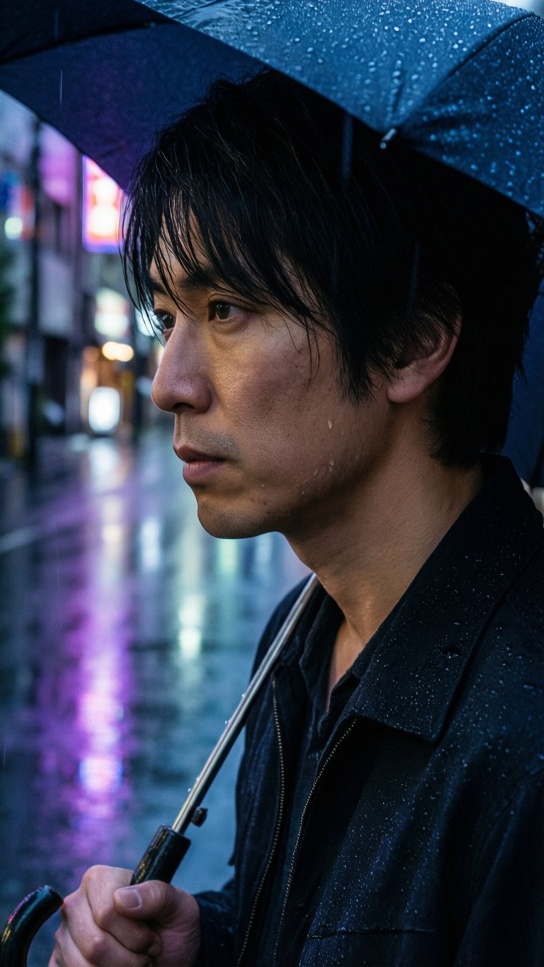 Takuma Ichijo, neon alley, rainy, Full HD Phone Wallpaper