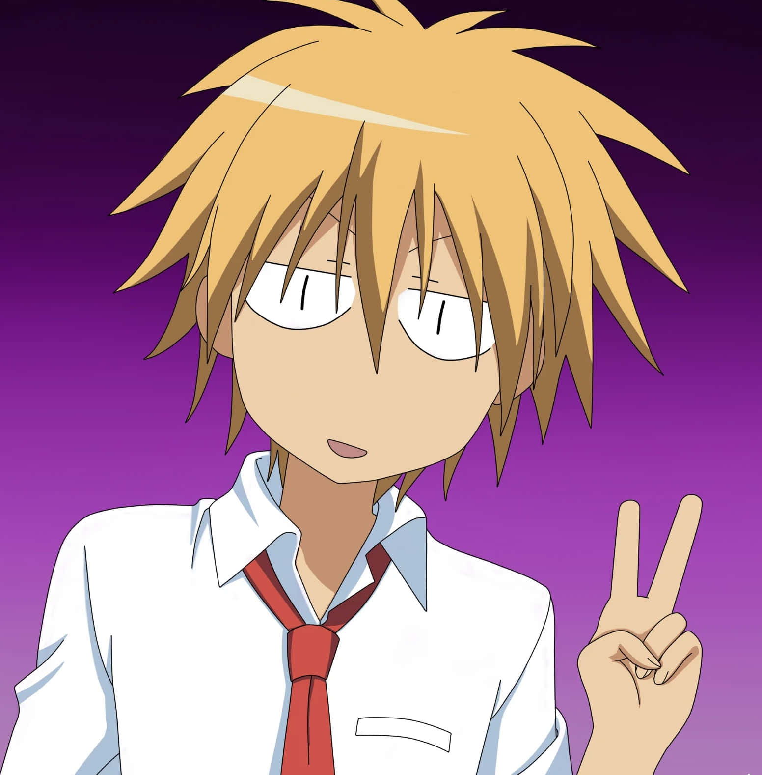 Takumi Usui, spiky blonde hair, red tie, HD Phone Wallpaper