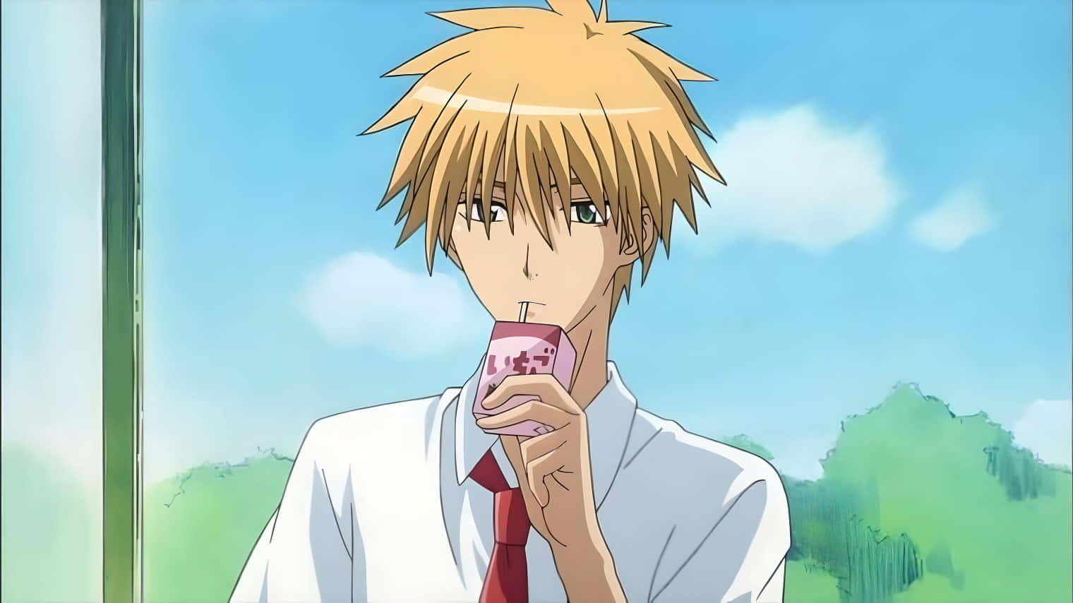 Takumi Usui, spiky-haired anime boy, white shirt, HD Desktop Wallpaper