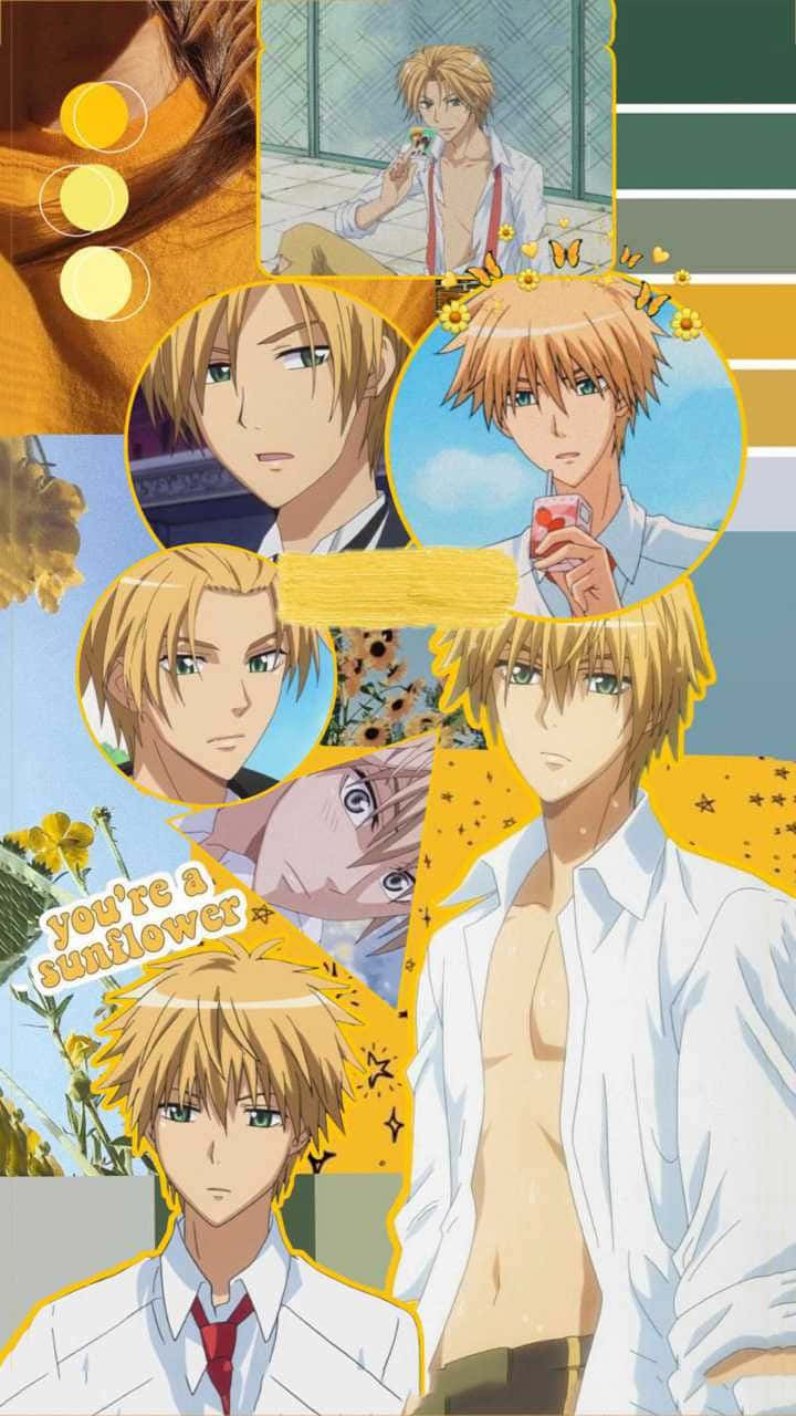Takumi Usui, blonde-haired male character, white shirts, HD Phone Wallpaper