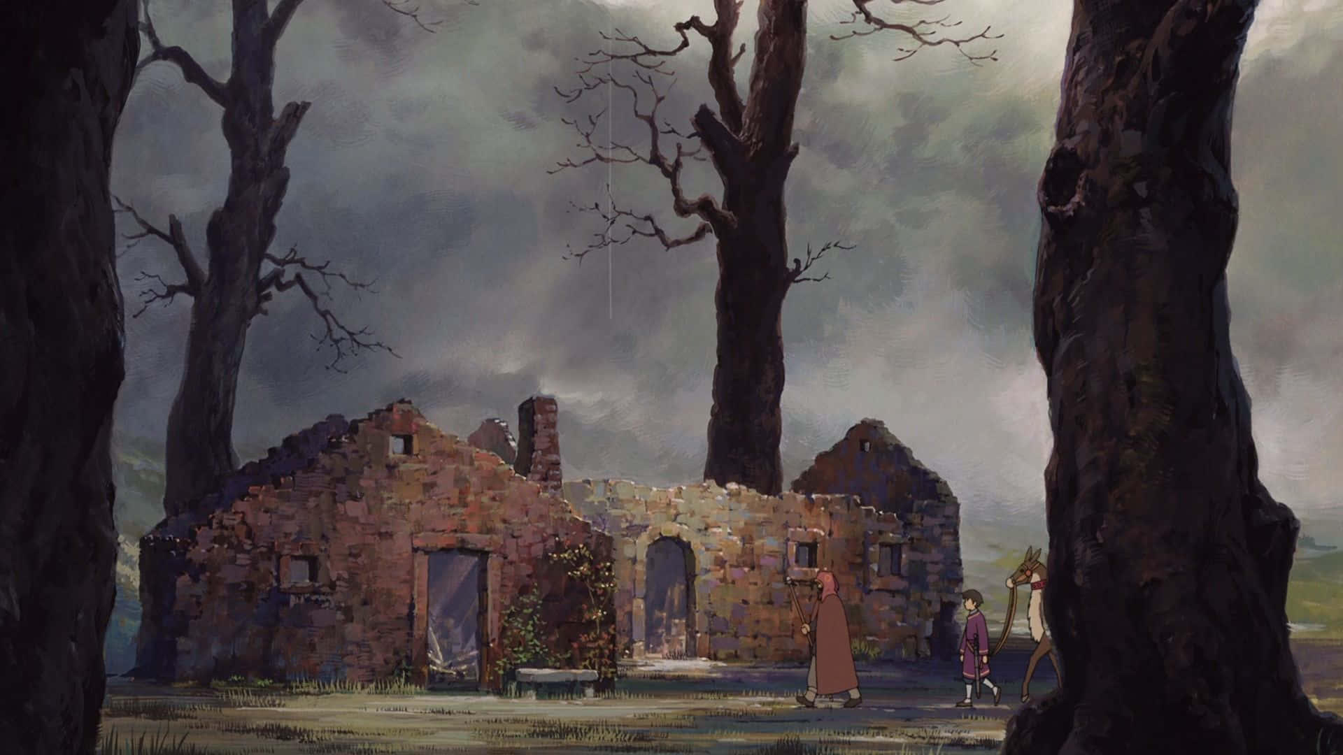 Tales From Earthsea, ancient stone ruins, gloomy sky, Full HD Desktop Wallpaper