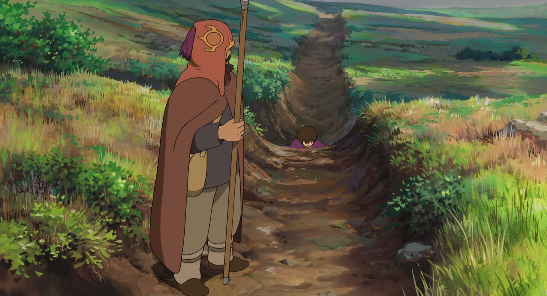Tales From Earthsea, hooded figure, staff, Full HD Desktop Wallpaper