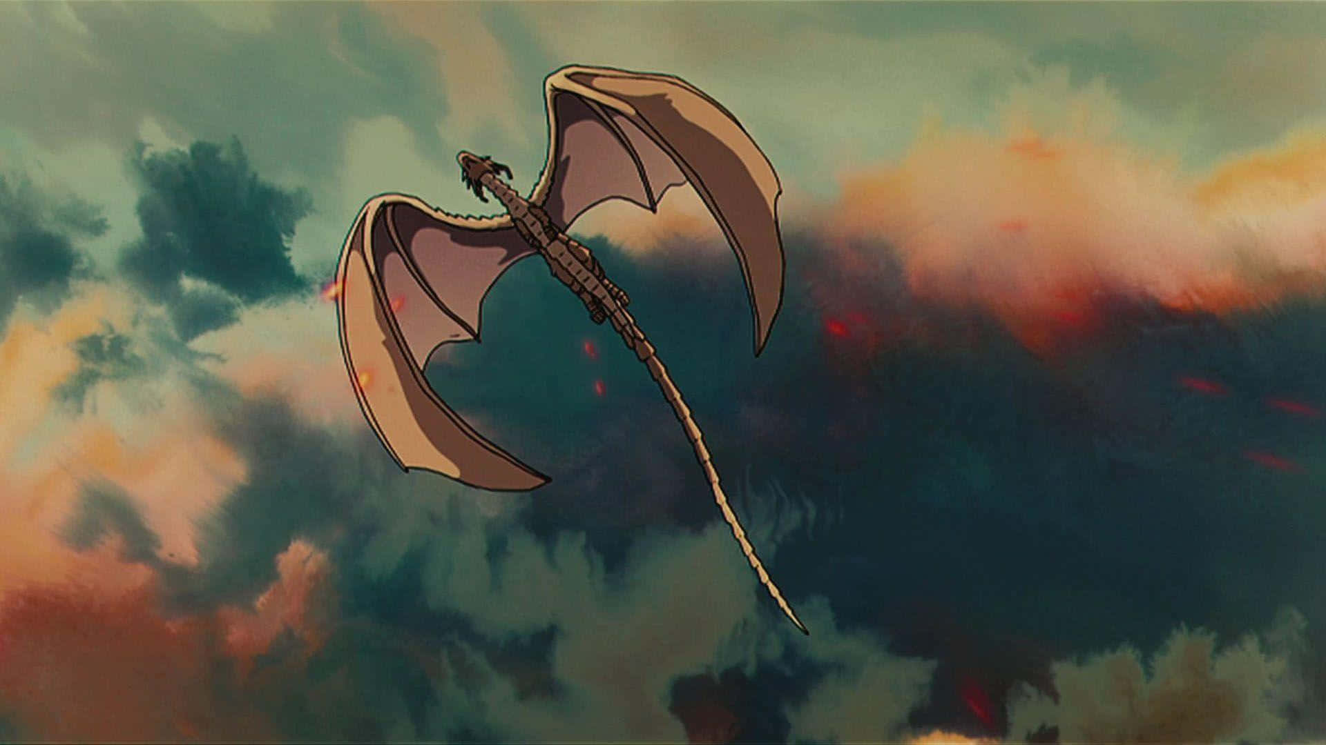 Tales From Earthsea, dragon, fiery orange, Full HD Desktop Wallpaper