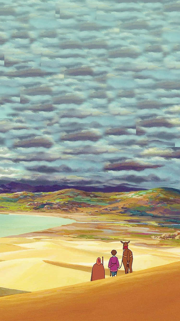 Tales From Earthsea, golden dune, calm lake, HD Phone Wallpaper