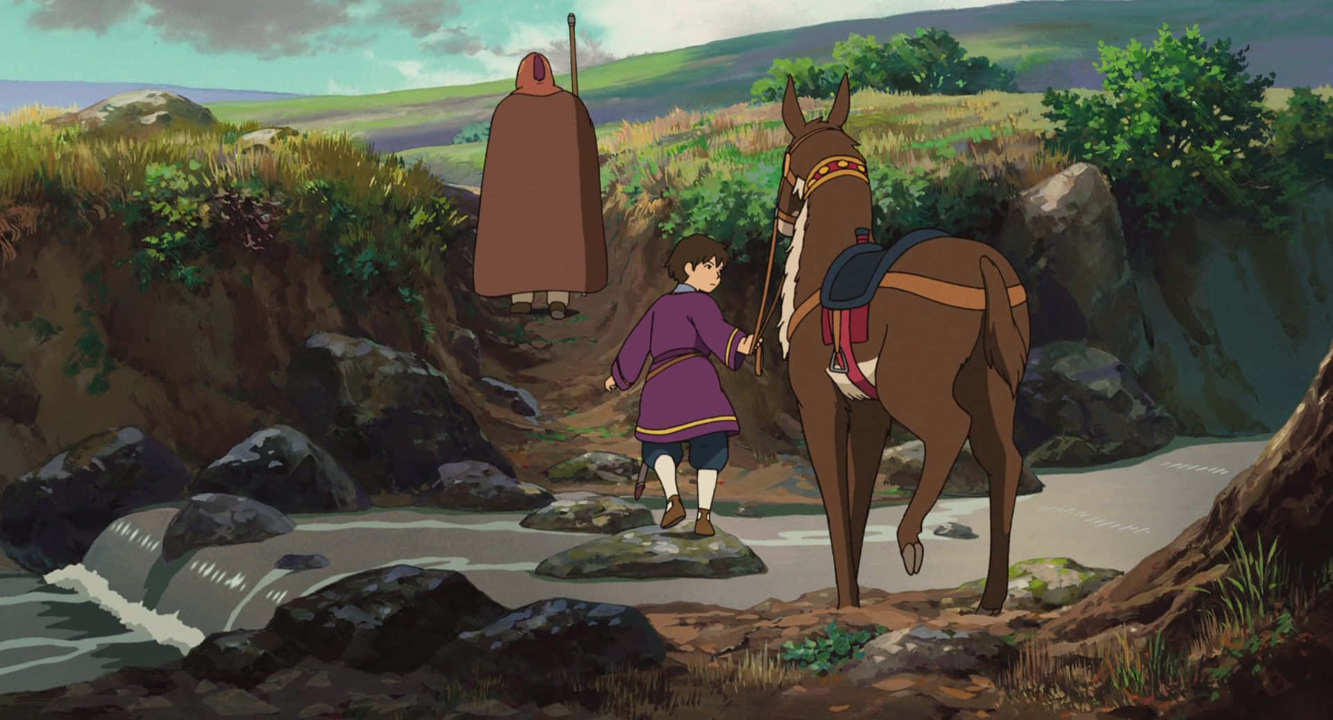 Tales From Earthsea, purple, brown horse, Full HD Desktop Wallpaper