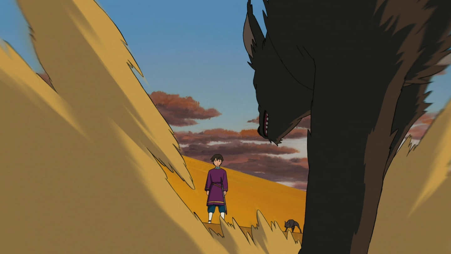 Tales from Earthsea, purple, black wolf, HD Desktop Wallpaper