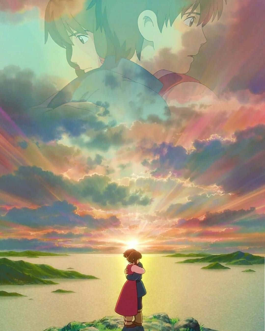 Tales From Earthsea, cliff, glowing sunset, HD Phone Wallpaper