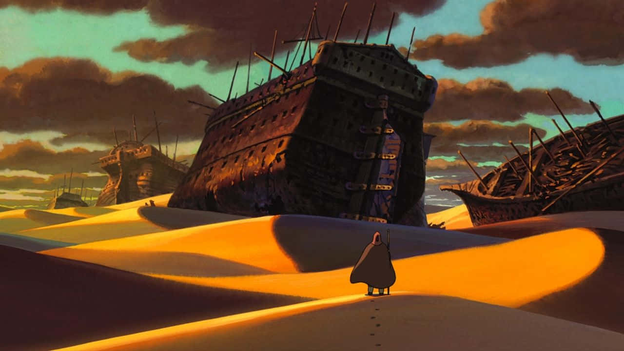 Tales From Earthsea, golden dunes, massive sunken ships, HD Desktop Wallpaper