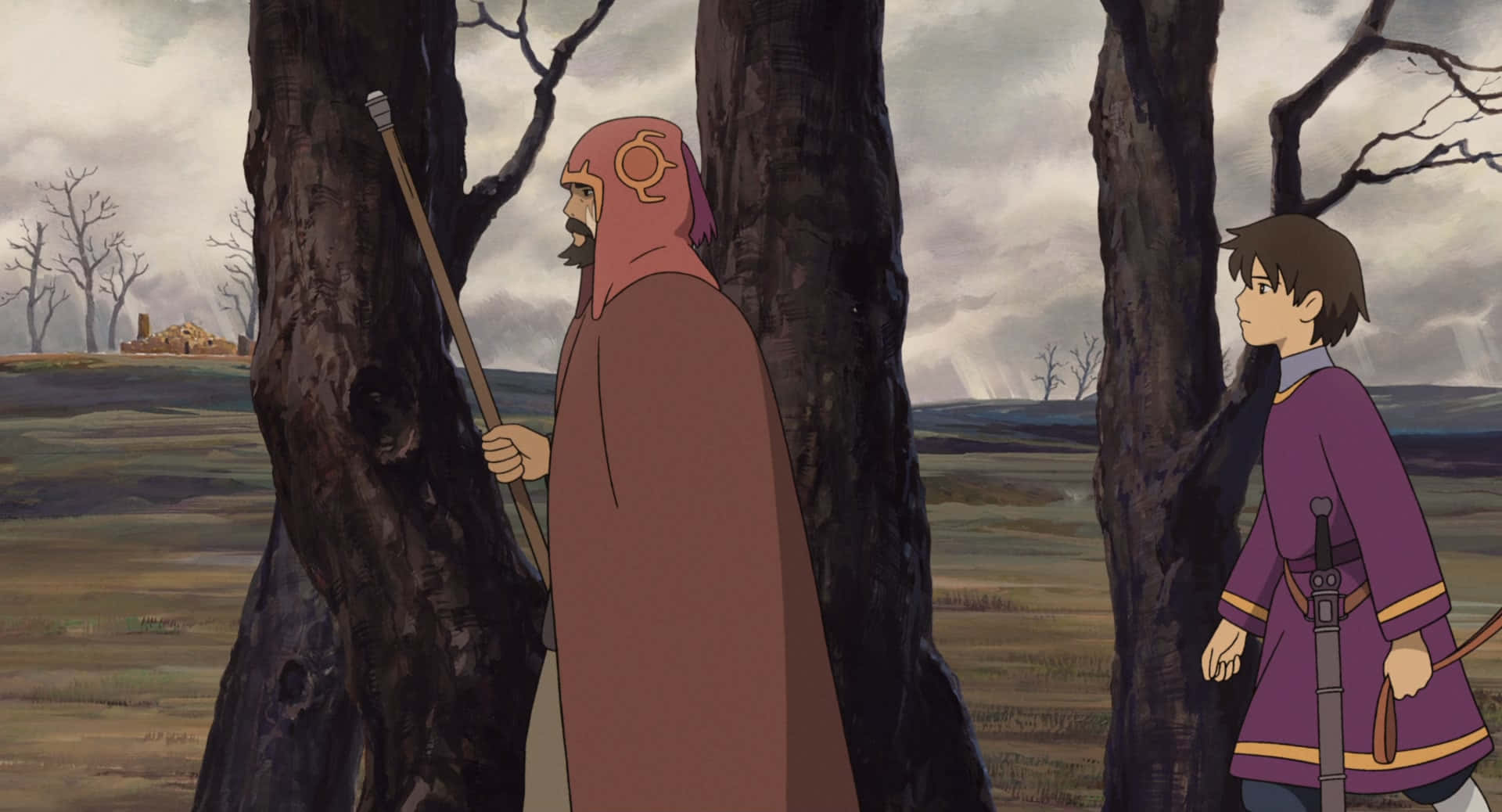 Tales From Earthsea, gnarled trees, desolate field, Full HD Desktop Wallpaper