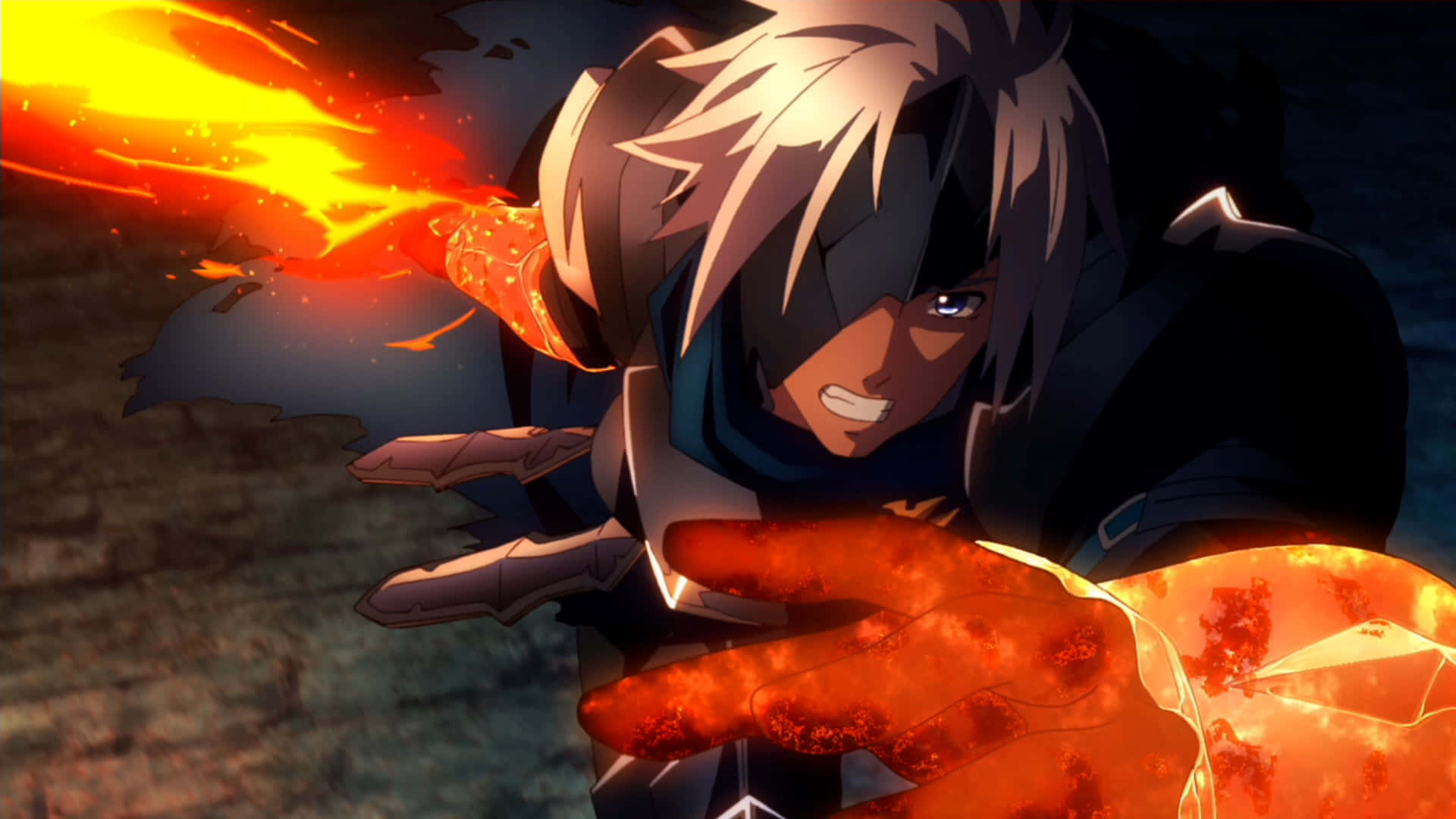 Tales Of Arise, white hair, fiery energy, Full HD Desktop Wallpaper