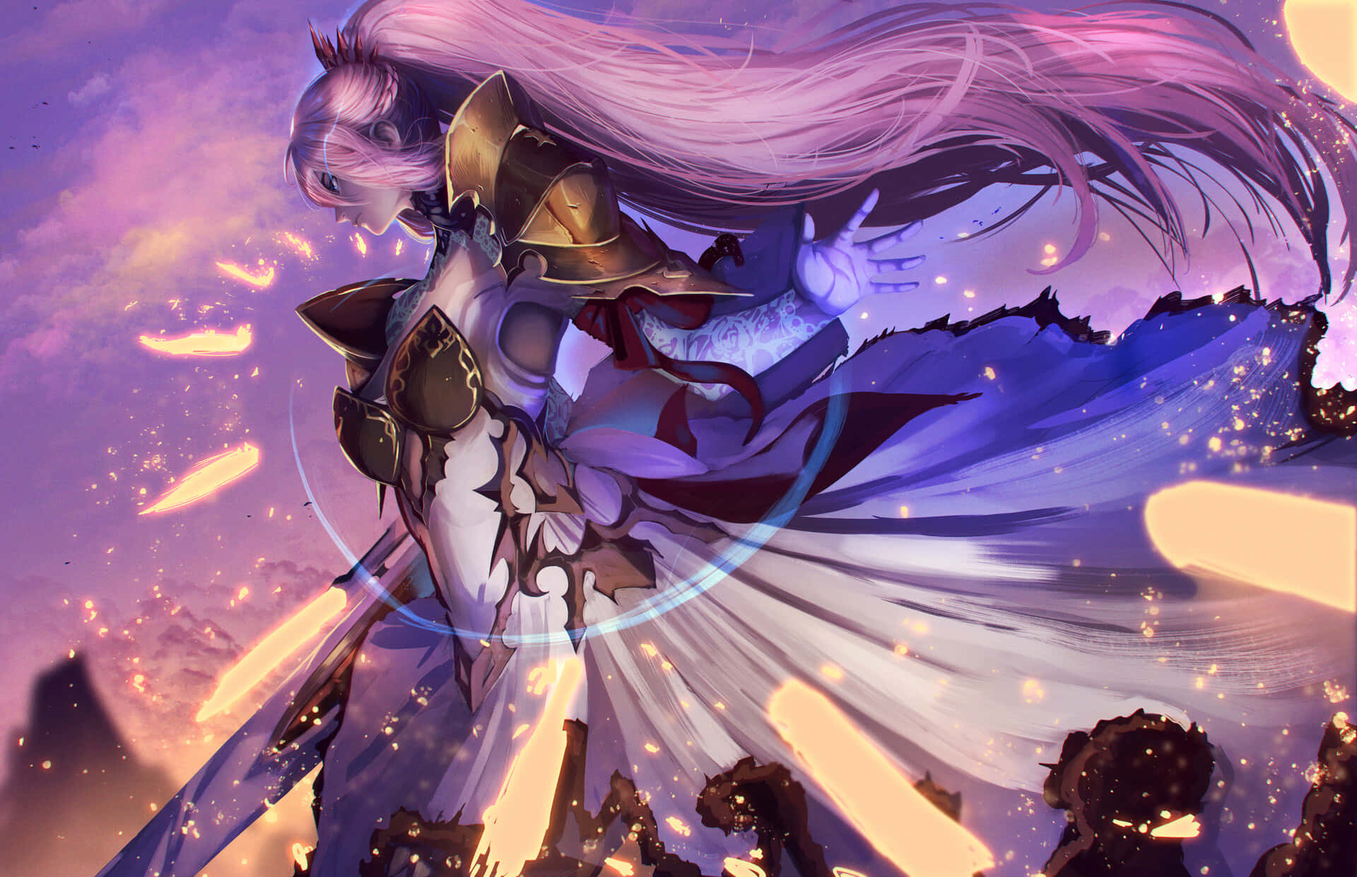 Tales of Arise, pink-haired anime warrior, ornate armor, Full HD Desktop Wallpaper