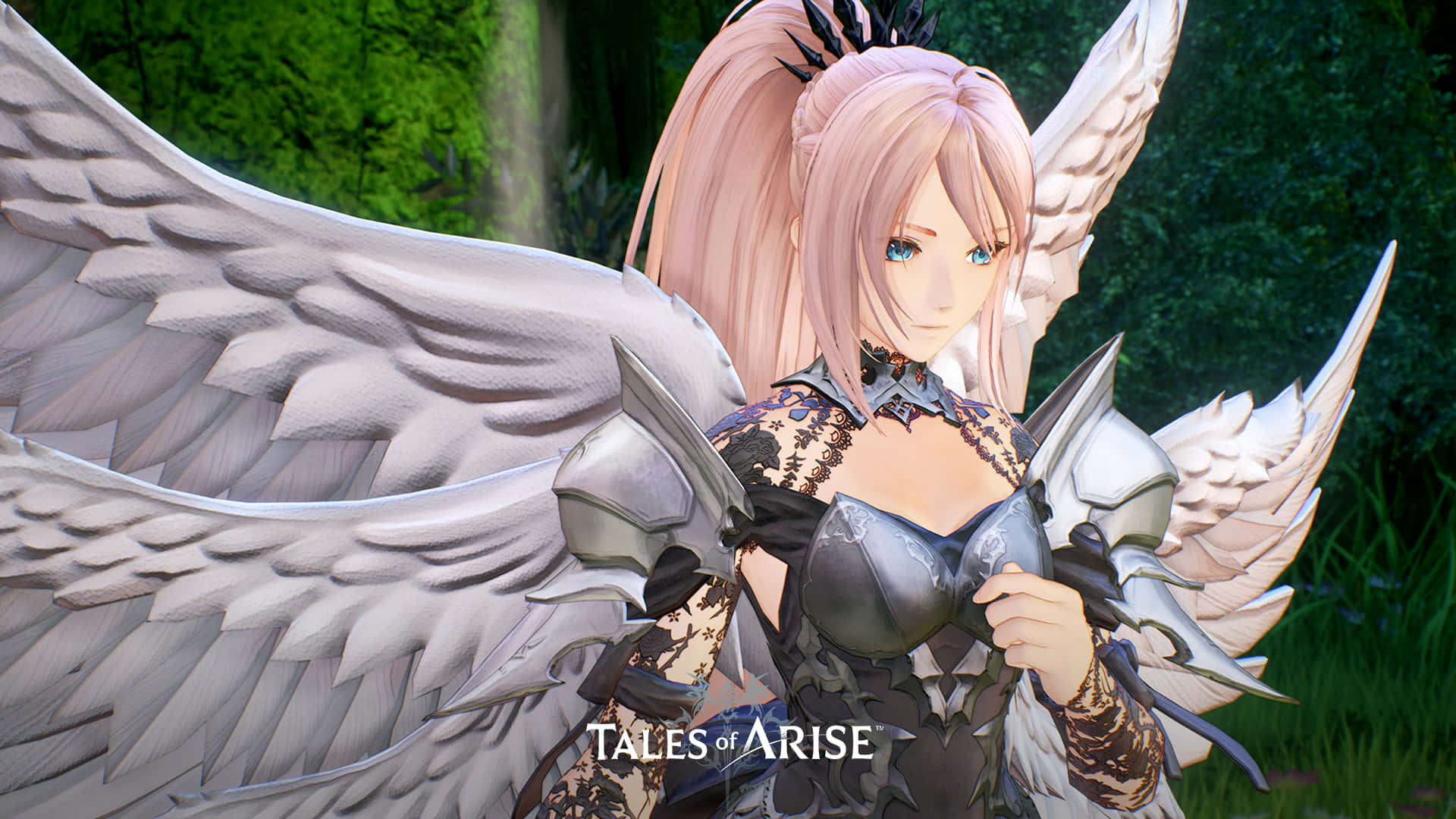 Tales Of Arise, pink-haired anime angel warrior, ornate silver armor, Full HD Desktop Wallpaper
