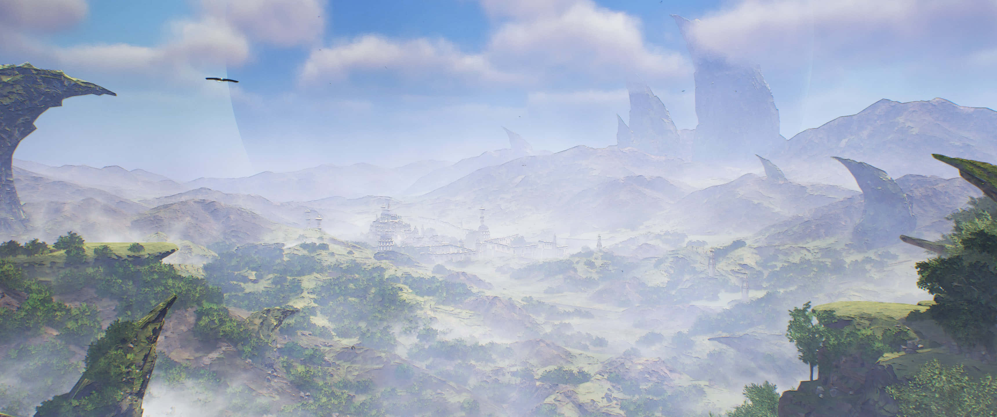 Tales of Arise, 3440 x 1440, misty fantasy valley, 2K Desktop Wallpaper