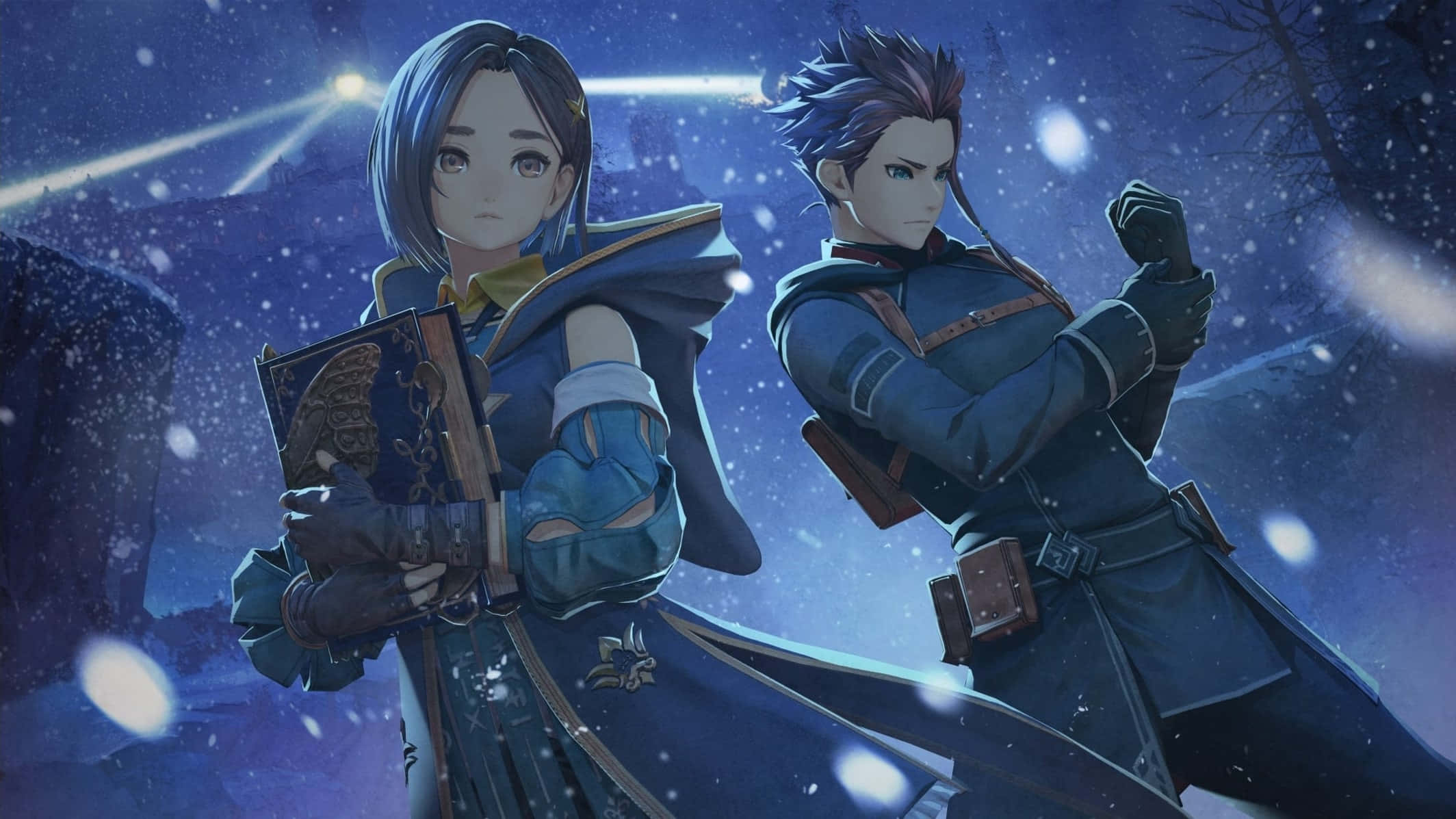 Tales Of Arise, snowy night scene, starry sky, Full HD Desktop Wallpaper
