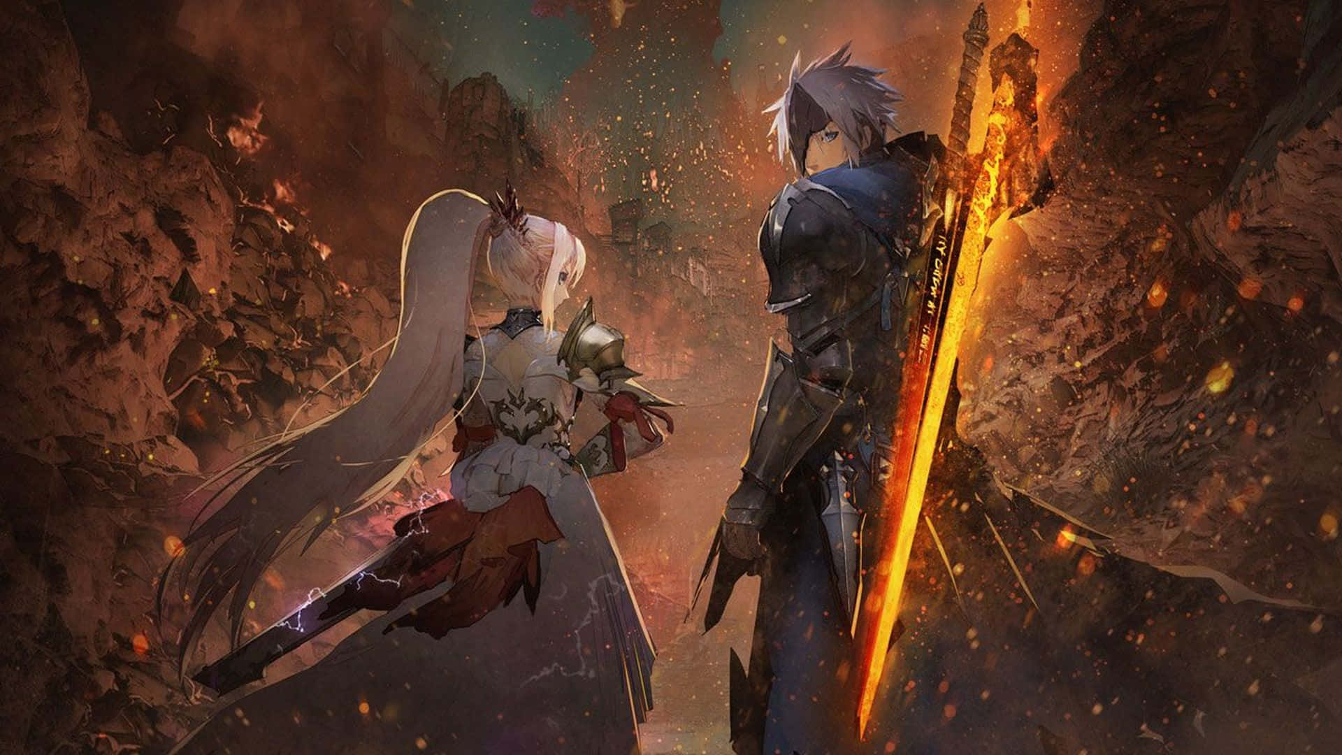 Tales Of Arise, anime warriors, fiery cavern, Full HD Desktop Wallpaper