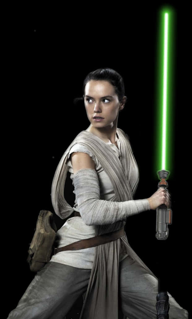 Jedi Warrior, green lightsaber, worn robes, SD Phone Wallpaper