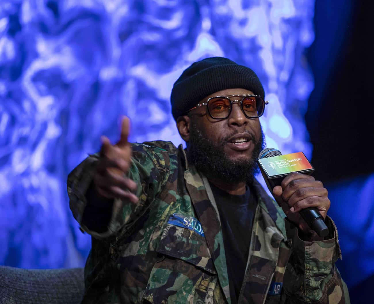 Talib Kweli, camouflage jacket, glasses, HD Desktop Wallpaper