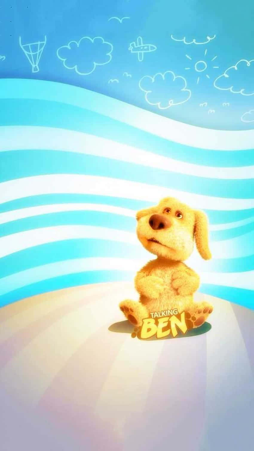 Talking Ben, yellow puppy, curved surface, HD Phone Wallpaper