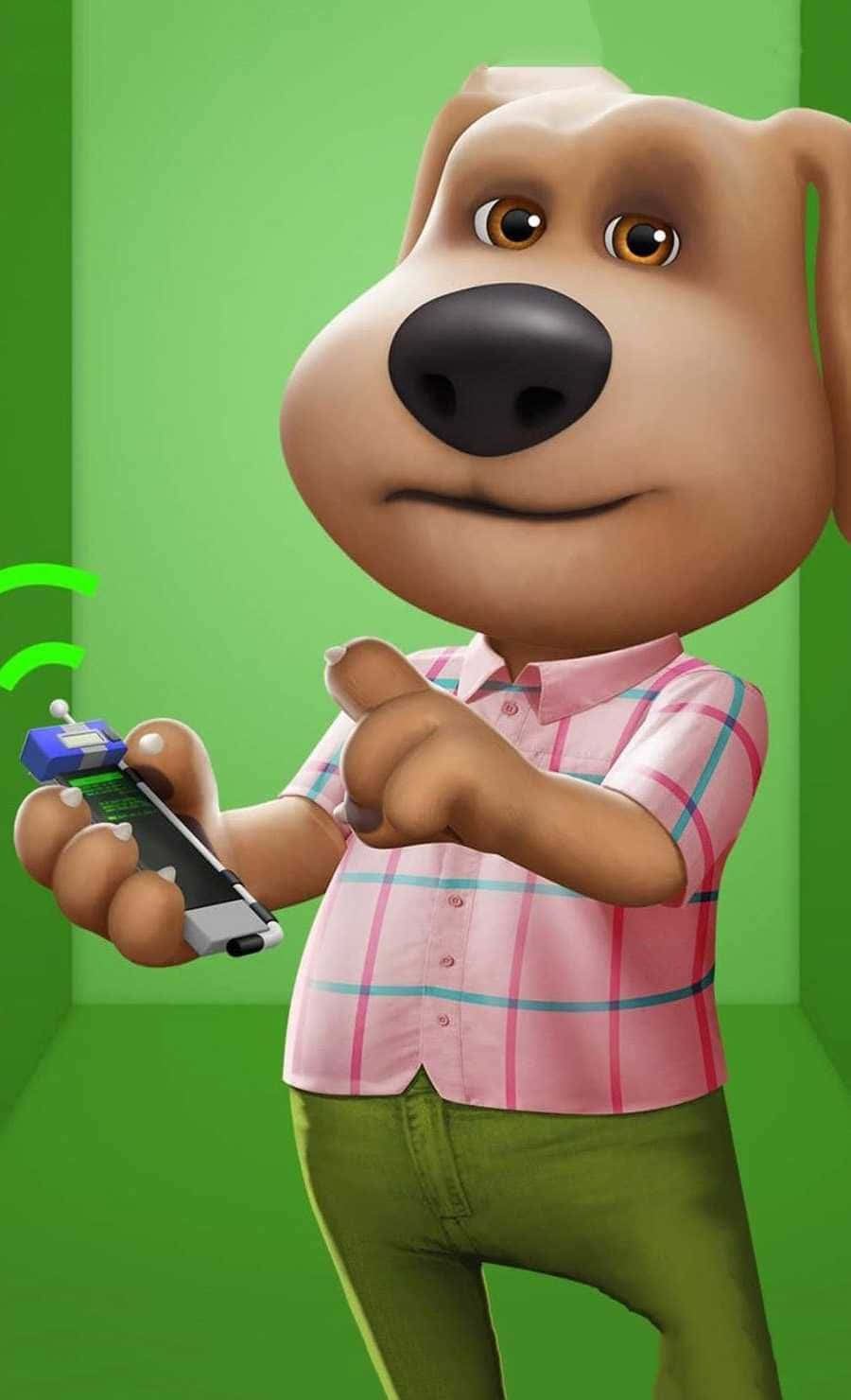 Talking Ben, pink plaid shirt, phone, HD Phone Wallpaper
