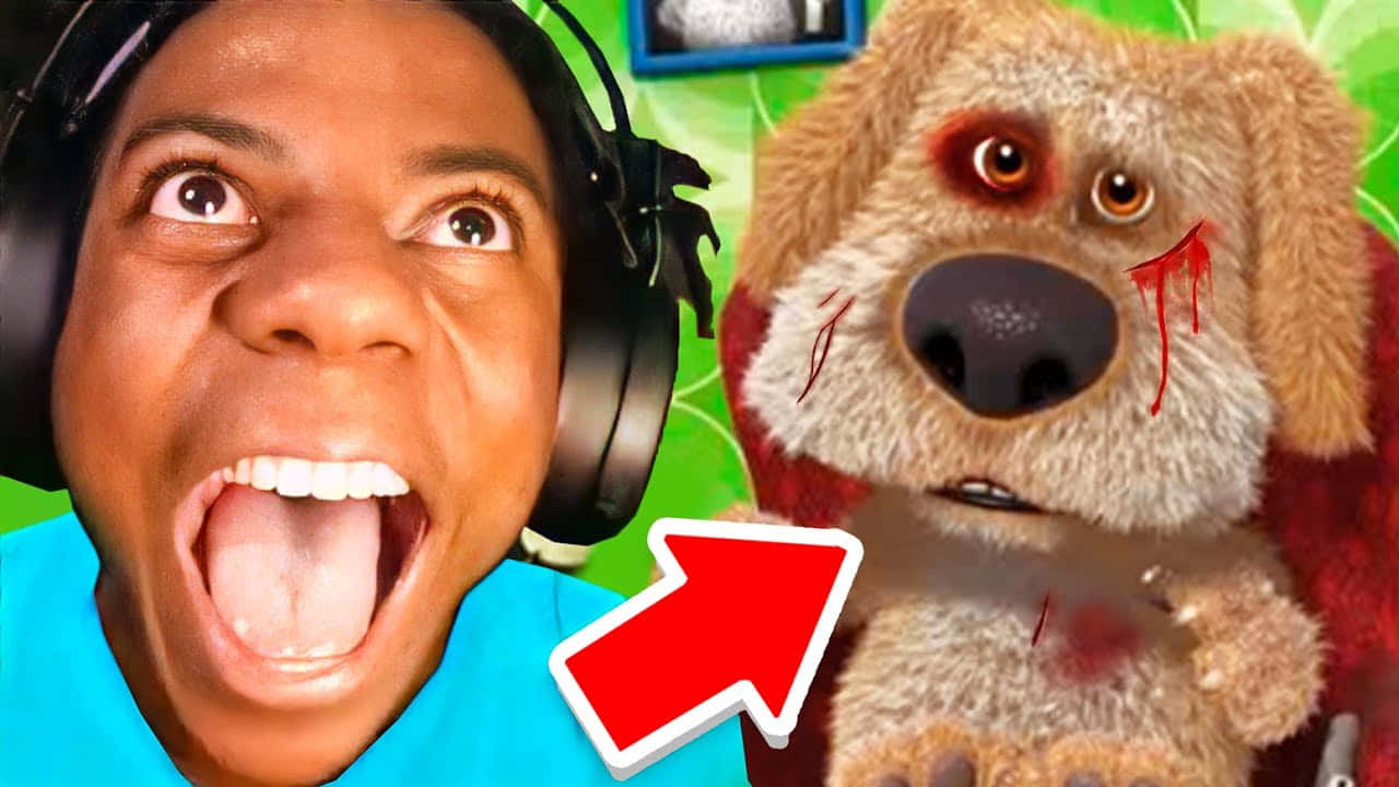 Talking Ben, bloodied stuffed dog, red arrow, HD Desktop Wallpaper